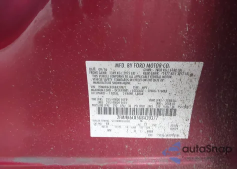 2016 Ford Flex Sel z USA, uszkodzony, nr VIN 2FMHK6C85GBA20377